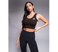 adidas Femme Train Essentials 3-Stripes Cropped Tank Top, Aurora Coffee/White, M