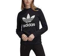 adidas Trefoil Crew Sweatshirt, Felpa Donna, Nero, 38