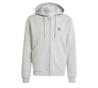 adidas Trefoil Essentials Felpa con cappuccio e zip intera, in cotone, grigio