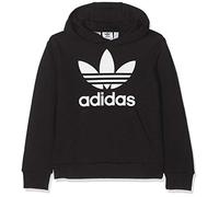 Adidas Trefoil Hoodie Sweatshirts, Unisex Bambini, Black/White, 8-9A