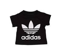 adidas Trefoil Tee, T-shirt Unisex - Bambini e Ragazzi, Black/White, 3-4 anni