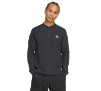 adidas Originals - Trefoil Essentials - Maglietta a maniche lunghe in tessuto a nido d'ape nera-Nero S