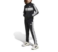 adidas Unisex - Bambini SEASONAL ESSENTIALS TIBERIO 3 STRIPES TRICOT TRACKSUIT, Black/White/Grey Two, 15-16 Years