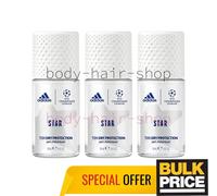 Adidas UEFA Star Deodorante Roll-on Champions League 72H Protezione a secco...