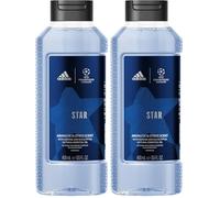 adidas UEFA Star Edition, Gel Doccia Bagnoschiuma Uomo, Formula Vegana, 400ml (Confezione da 2)