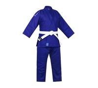 Adidas Uniforme da Judo per Uomini, Donne e Bambini, Perfetta per l'allenamento, Resistente in Policotone, con Cintura Bianca Inclusa, 350 g, Blu, 160 cm