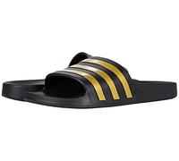 adidas unisex-adult Adilette Aqua Slides Black/Gold Metallic/Black 8