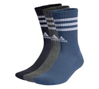 adidas Unisex - Adulto 3-Stripes Cushioned Crew Socks 3 Pairs, Legend Ink/Preloved Ink S24 / Dark Grey Heather, 8.5-10