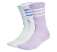 adidas Unisex - Adulto 3-Stripes Cushioned Crew Socks 3 Pairs, Powder Plum/White/Halo Mint, 8.5-10