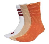 adidas Unisex - Adulto 3 STRIPES CUSHIONED CREW STONE WASH 3 PAIR PACK, fox orange/warm sandstone/white, 40-42