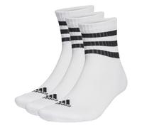 adidas Unisex - Adulto 3-Stripes Cushioned Sportswear Mid-Cut Socks 3 Pairs, White / Black, 10.5-12.5