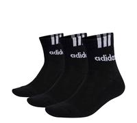 adidas Unisex - Adulto 3-Stripes Linear Half-Crew Cushioned Socks 3 Pairs, black/white, 4.5-6