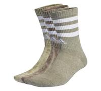 adidas Unisex - Adulto 3-Stripes Stonewash Crew Socks 3 Pairs, Shadow Olive/Olive Strata/Silver Pebble, 42-45