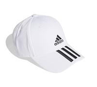 adidas Unisex - Adulto BASEBALL 3-STRIPES TWILL CAP, White / Black / Black, S