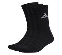 adidas Unisex - Adulto Cushioned Crew Socks 3 Pairs, Black / White, 8.5-10