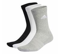 adidas Unisex - Adulto Cushioned Crew Socks 3 Pairs, Medium Grey Heather / White / Black, 10.5-12.5
