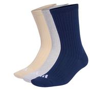 adidas Unisex - Adulto CUSHIONED ESSENTIALS CREW SOCKS 3 PAIR PACK, Crystal Linen/light grey heather/dark blue, 37-40