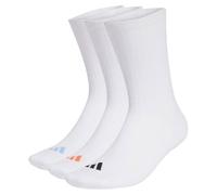 adidas Unisex - Adulto CUSHIONED ESSENTIALS CREW SOCKS 3 PAIR PACK, white/black/Dusky Orange/glow blue, 37-40
