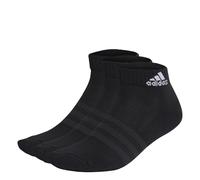 adidas Unisex - Adulto Cushioned Sportswear Ankle Socks 3 Pairs, Black / White, 10.5-12.5