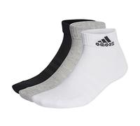 adidas Unisex - Adulto Cushioned Sportswear Ankle Socks 3 Pairs, Medium Grey Heather / White / Black, 8.5-10