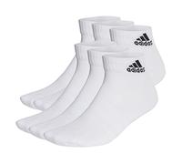 adidas Unisex - Adulto Cushioned Sportswear Ankle Socks 6 Pairs, White/Black, 4.5-6