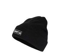 adidas Unisex - Adulto Essentials Label Beanie Cuffed Hat, Black/White, M-L