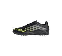 adidas F50 Club Turf Football Boots, Scarpe da Calcio Unisex-Adulto, Core Black/Iron Met./Lucid Lemon, 44 EU