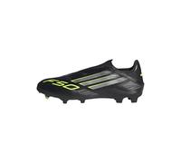 adidas Unisex - Adulto F50 League Laceless Firm Ground Football Boots, Core Black/Iron Metallic/Lucid Lemon, 40 2/3 EU