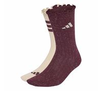 adidas Unisex - Adulto Glow Sock 2 Pair Pack Socks, Crystal Linen/maroon, L