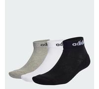 adidas Unisex - Adulto Linear Ankle Cushioned Socks 3 Pairs, Medium Grey Heather/White/Black, 37-40