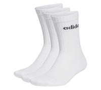 adidas Unisex - Adulto Linear Crew Cushioned Socks 3 Pairs, White / Black, 6.5-8