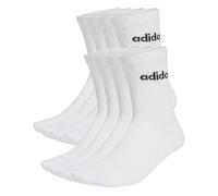 adidas Unisex - Adulto LINEAR CUSHIONED CREW SOCK 1O PAIR PACK, white/black, 37-40