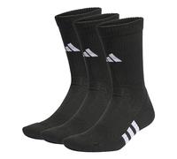 adidas Unisex - Adulto Performance Cushioned Crew 3 Pairs Calze, Black/Black/Black, 31-33 EU