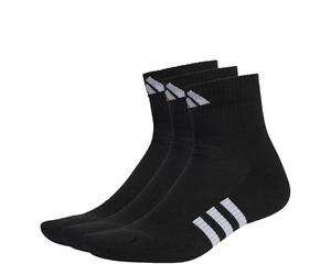 adidas Unisex - Adulto Performance Cushioned Mid-Cut Socks 3 Pairs, Black / Black / Black, 40-42
