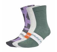 adidas Unisex - Adulto TERREX MULTI 3 PACK SOCK, Grey Six/White, 6.5-8
