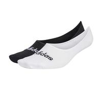 adidas Unisex - Adulto Thin Linear Ballerina Socks 2 Pairs, White/Black, 6.5-8