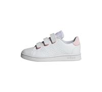adidas Unisex - Bambini Advantage Court Lifestyle Hook-and-Loop Shoes, Cloud White / Cloud White / Clear Pink, 35 EU