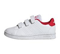 Adidas Unisex - Bambini Advantage Lifestyle Court Hook-And-Loop Shoes, Cloud White/Cloud White/Scarlet, 33 EU