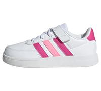 adidas Unisex - Bambini Breaknet Lifestyle Court Elastic Lace and Top Strap Shoes, Cloud white/lucid fuchsia/beam pink, 33 EU