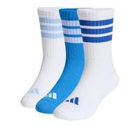 adidas Unisex - Bambini e ragazzi 3STRIPES CUSHIONED SPORTSWEAR CREW SOCKS 3 PAIR PACK, ray blue/white/glow blue, 34-36