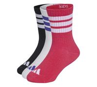 adidas Unisex - Bambini e ragazzi 3Stripes Cushioned Sportswear Crew Socks 3 Pair Pack Socks, black/power pink/Frozen Purple, 6-7 Years