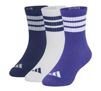 adidas Unisex - Bambini e ragazzi 3Stripes Cushioned Sportswear Crew Socks 3 Pair Pack Socks, Pure Purple/light grey heather/dark blue, 6-7 Years