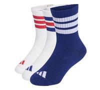 adidas Unisex - Bambini e ragazzi 3STRIPES CUSHIONED SPORTSWEAR CREW SOCKS 3 PAIR PACK, white/mystery ink/pure ruby, 34-36