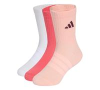 adidas Unisex - Bambini e ragazzi Cushioned Sportswear Crew Socks 3 Pair Pack Socks, Pure Turbo/white/haze coral, 3-4 Years