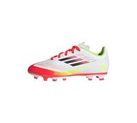 adidas Unisex - Bambini e Ragazzi F50 Club Football Boots FG/MG Kids, Cloud White/Core Black/Solar Yellow, 36 2/3 EU