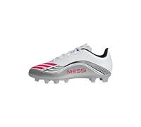 adidas F50 Messi Club Firm Multi Ground Football Boots Kids, Scarpe da Calcio Unisex-Bambini, Ftwr White/Lucid Red/Silver Met, 37 1/3 EU