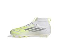 adidas Unisex - Bambini e Ragazzi F50 SPARKFUSION League Mid Cut Firm Ground/Artificial Ground Football Boots Kids, Ftwr White/Iron Met./Hi-RES Yellow, 33 1/2 EU
