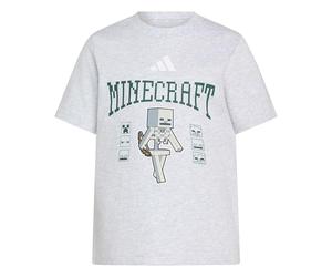 adidas Unisex - Bambini e Ragazzi Minecraft Skeleton Shirt, Light Grey Heather, 6-7 Years