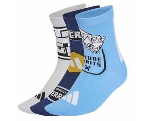 adidas Unisex - Bambini e ragazzi Minecraft Youth Socks Socks, lgh solid grey/blue burst/dark blue, S