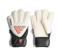 adidas Unisex - Bambini e ragazzi Predator Match Fingersave Junior Goalkeeper Glove Gloves, white/black/Solar Turbo, 4.5